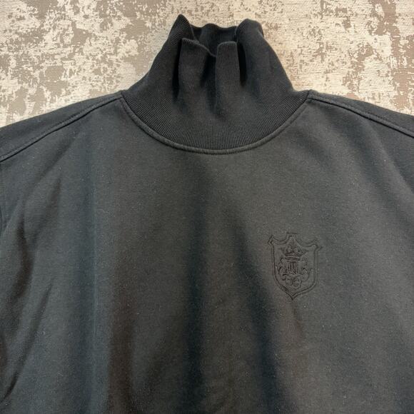 Vintage Black Turtle Neck Sweatshirt Adult XL Pullover Blank Chest Shield - Picture 8 of 9